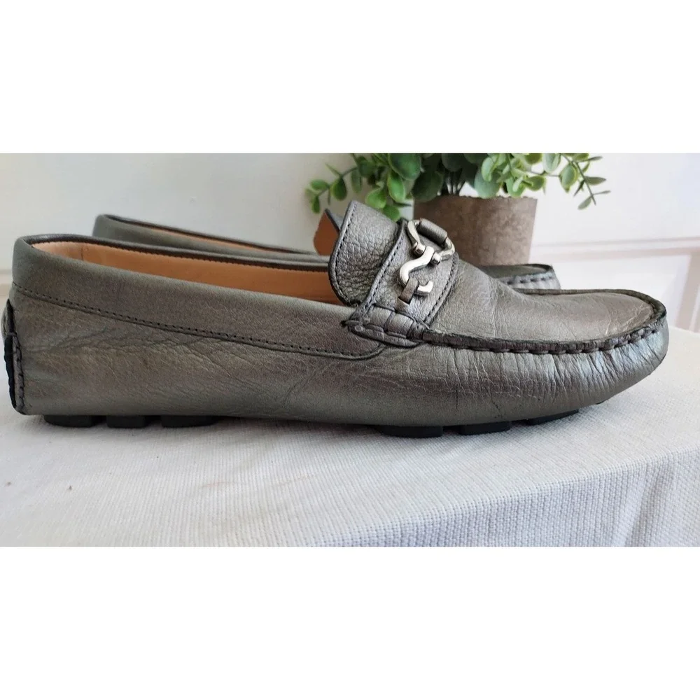 Cole Haan Loafers Women's US 7 Gray Leather Pebble Grain‎ Slip-On Shoes N Air